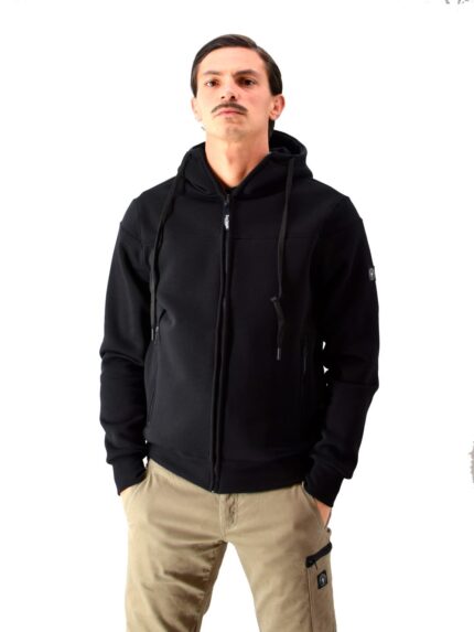 Full Zip "Venator" Black Three-Stroke