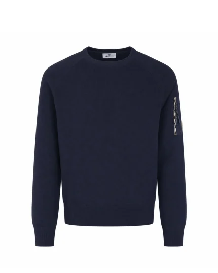 Cotton Kint Crewneck Sweater Navy Aquascutum